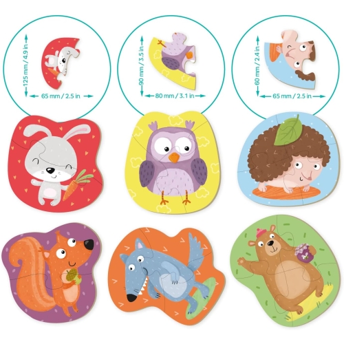 Puzzle 2-3-4 Elementy Leśne zwierzęta 300195